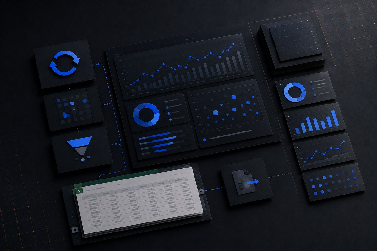Excel dashboards and automation: a system of automated dashboards, charts and a click-to-refresh flow
