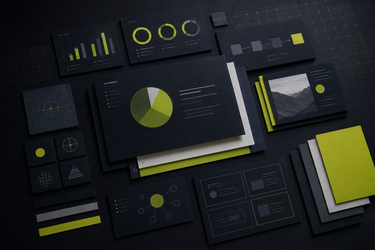 Workbench PowerPoint template system, slide masters, chart styles and layouts