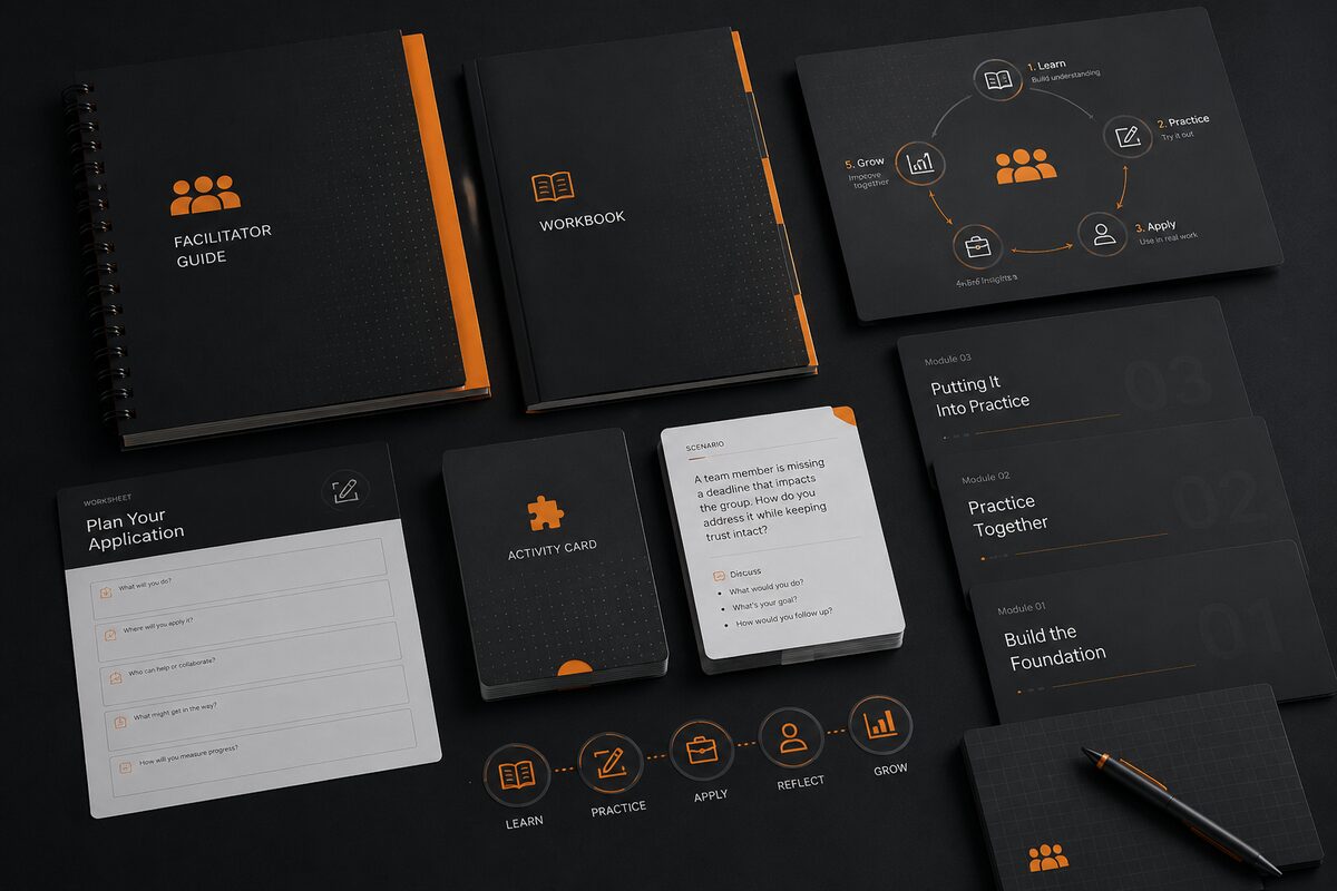 Workbench training toolkit, facilitator guide, workbook and activity cards